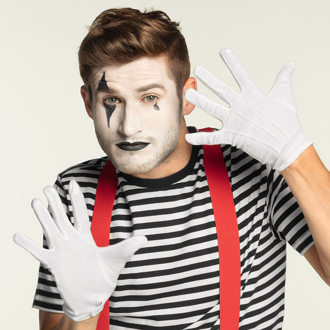 Boland Handschoenen pols met drukknop wit