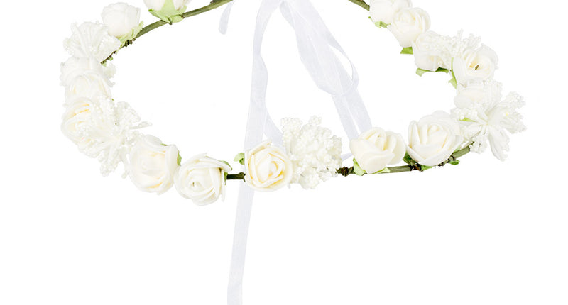 Boland Hippie hoofdband Ibiza witte bloemen