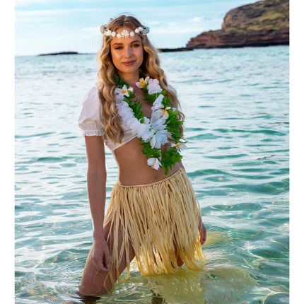 Boland Hippie hoofdband Ibiza witte bloemen