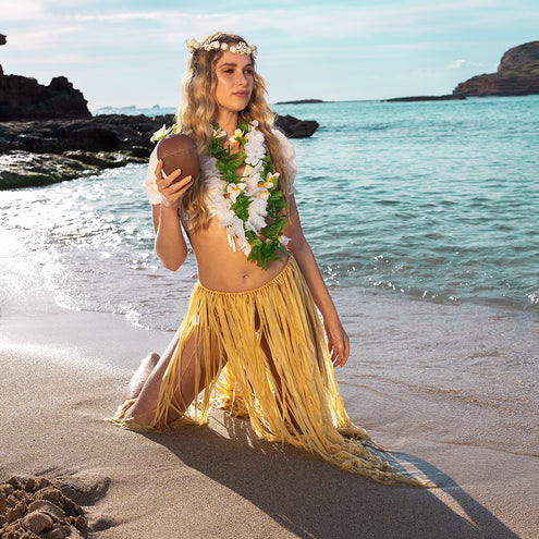 Boland Hippie hoofdband Ibiza witte bloemen