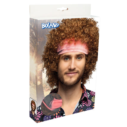 Boland Hippie pruik groove bruin krullen
