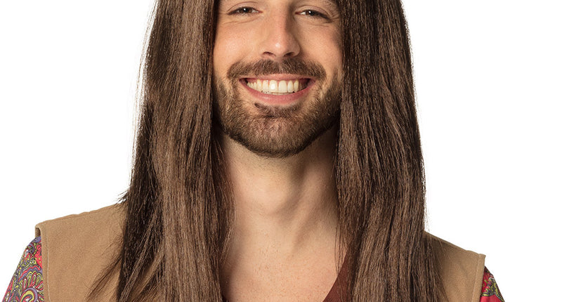 Boland Hippie pruik John lang bruin