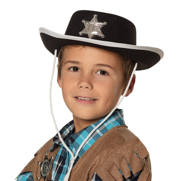 Boland Hoed kind cowboy Deputy sheriff zwart