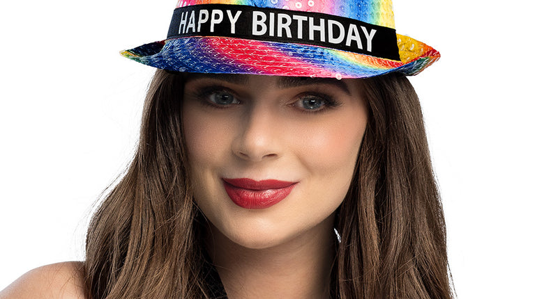 Boland Hoed Rainbow 'Happy birthday'