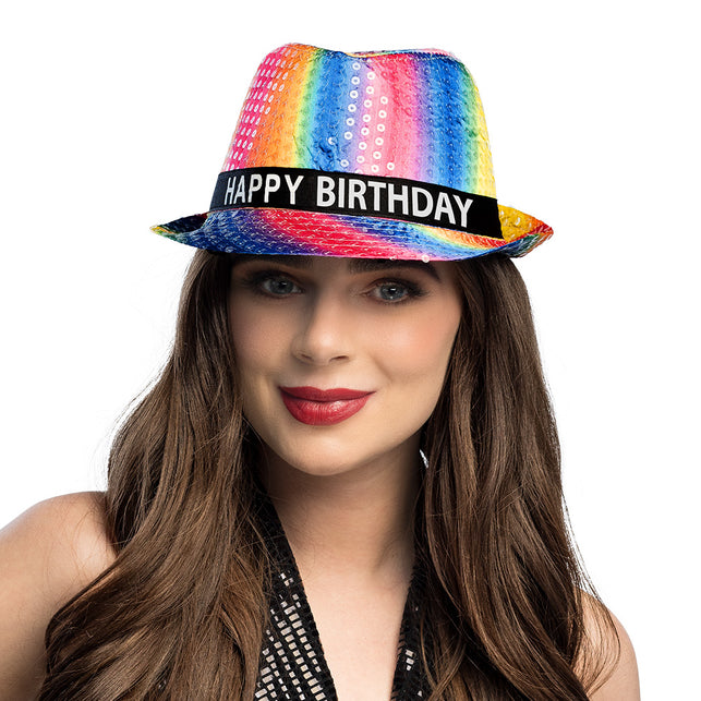 Boland Hoed Rainbow 'Happy birthday'