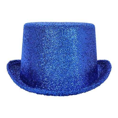 Boland Hoed Showtime blauw (glitter hoge hoed)