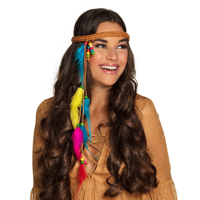 Boland Hoofdband Hippie met veren