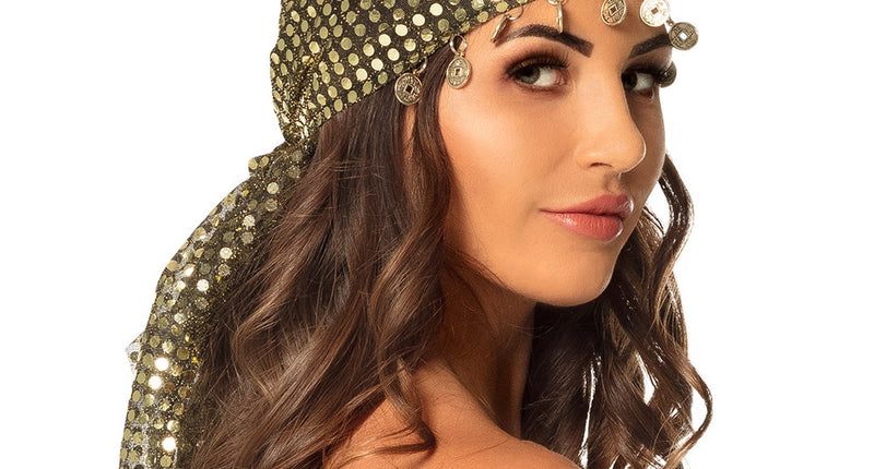 Boland Hoofddoek gipsy zigeunerin goud pailletten