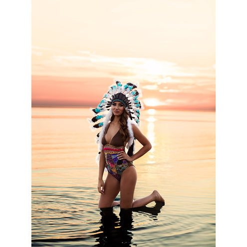 Boland Indianen tooi Snow wolf groot