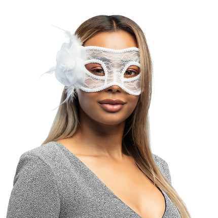 Boland Kanten masker Mystique wit