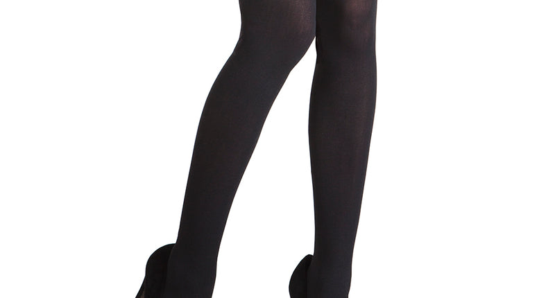 Boland Kniekousen zwart met witte strik