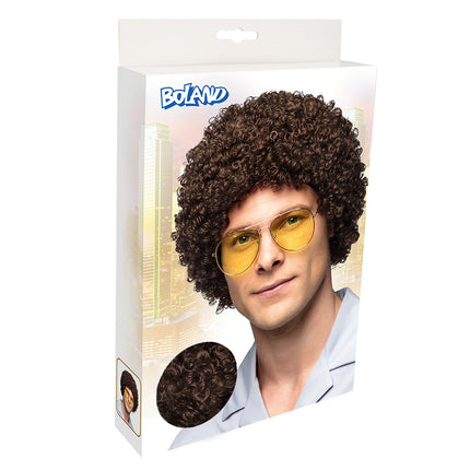 Boland Krullen pruik Ricardo donkerbruin