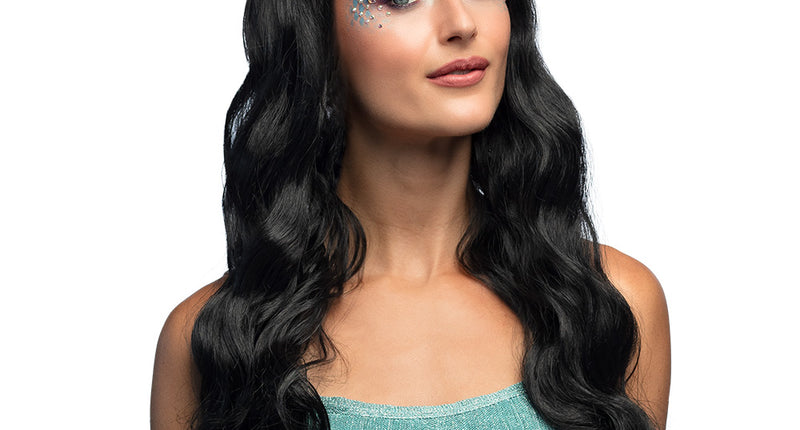 Boland Lange zwarte pruik Ocean