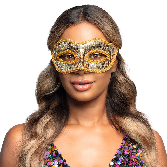 Boland Masker Venice pailletten goud