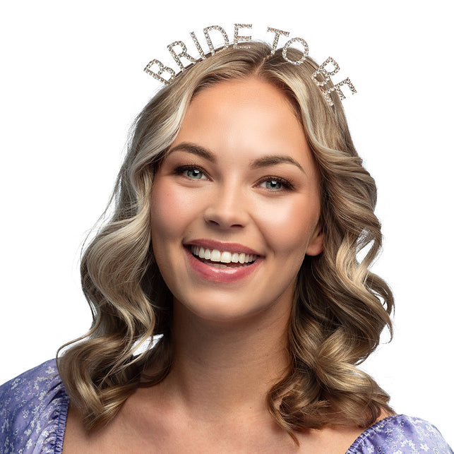 Boland Metalen diadeem 'BRIDE TO BE' haarband