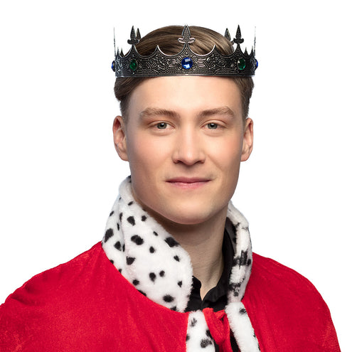 Boland Metalen kroon Royalty zilver koning