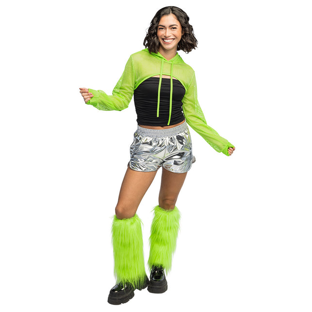 Boland Neongroene beenwarmers Rave dames (UV, eenheidsmaat)