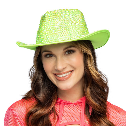 Boland Neongroene cowboyhoed Aurora (UV western hoed)