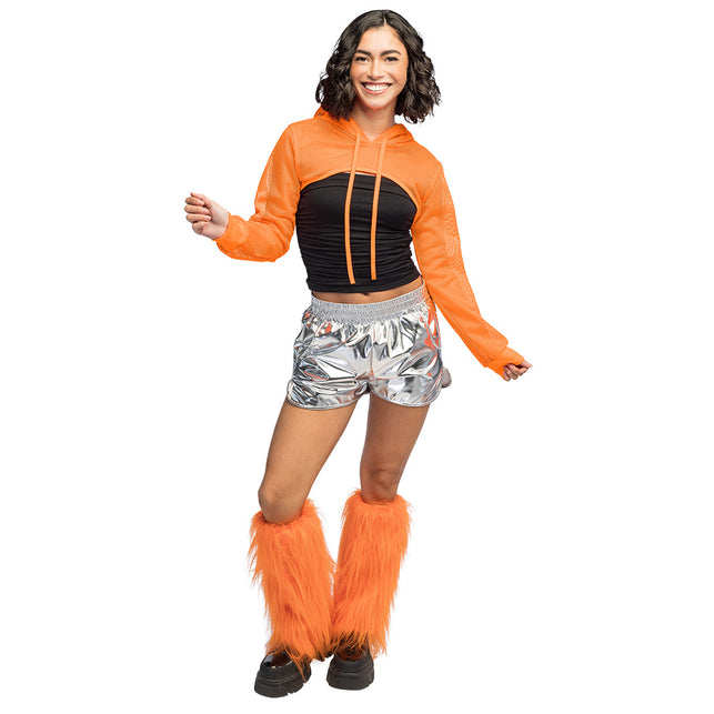 Boland Neonoranje beenwarmers Rave dames (UV, eenheidsmaat)