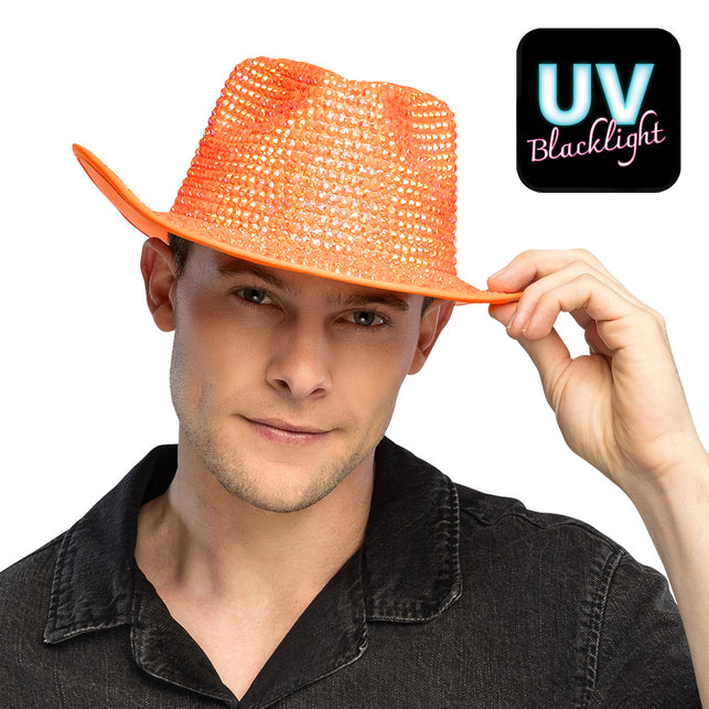 Boland Neonoranje cowboyhoed Aurora (UV western hoed)