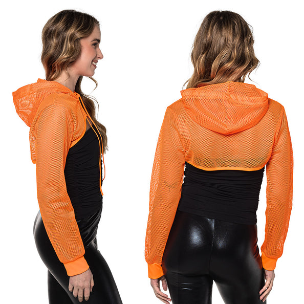 Boland Neonoranje visnet bolero dames (UV, maat M)