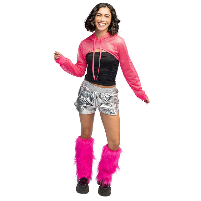 Boland Neonroze beenwarmers Rave dames (UV, eenheidsmaat)