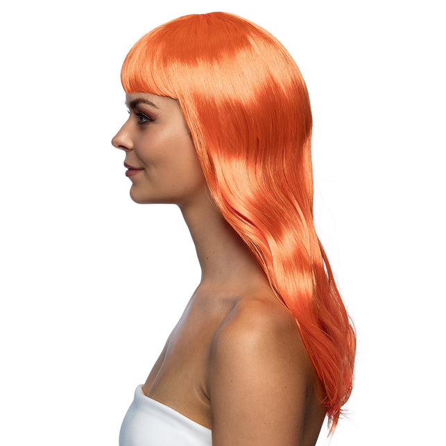 Boland Oranje pruik lang golvend haar Chique