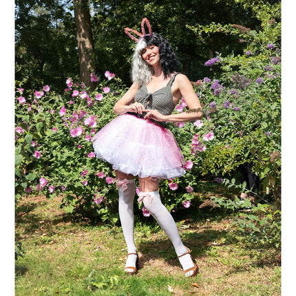 Boland Paar kousen Bow wit/roze