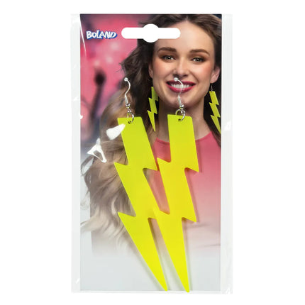 Boland Paar oorbellen Flash neon geel