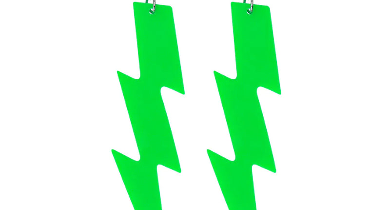 Boland Paar oorbellen Flash neon groen