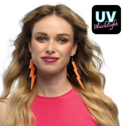 Boland Paar oorbellen Flash neon oranje