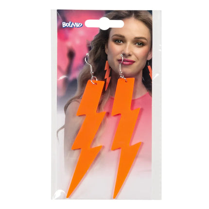 Boland Paar oorbellen Flash neon oranje