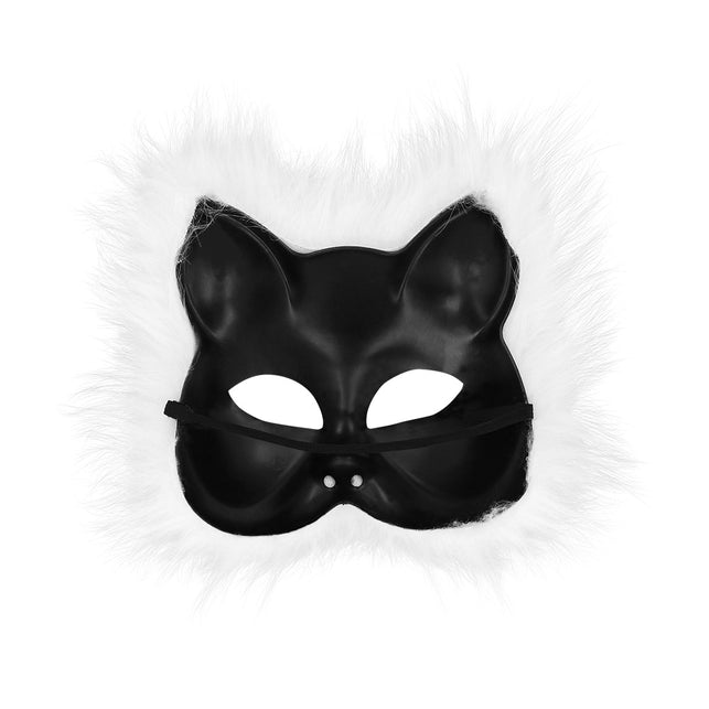 Boland Pluchen masker Witte kat