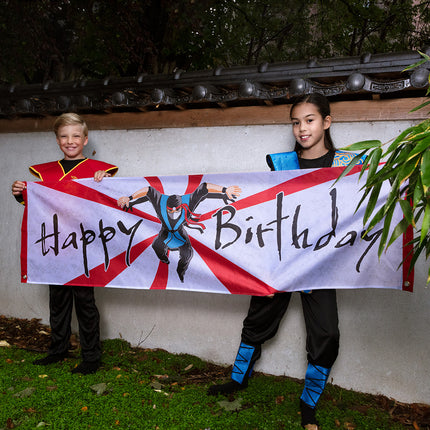 Boland Polyester banner Ninja 'Happy birthday'