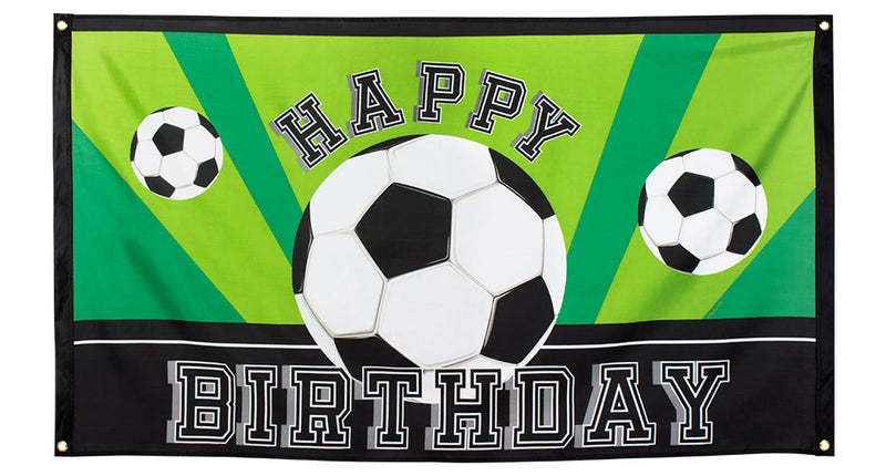 Boland Polyester vlag Voetbal 'Happy birthday'