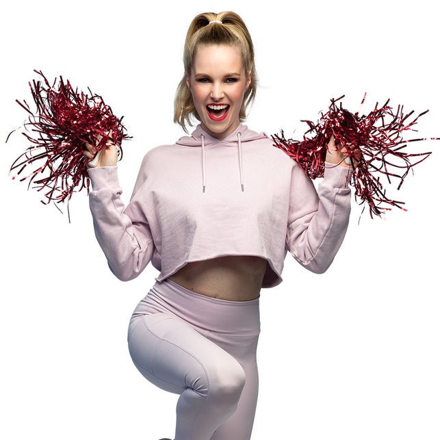 Boland Pompoms Metallic rood