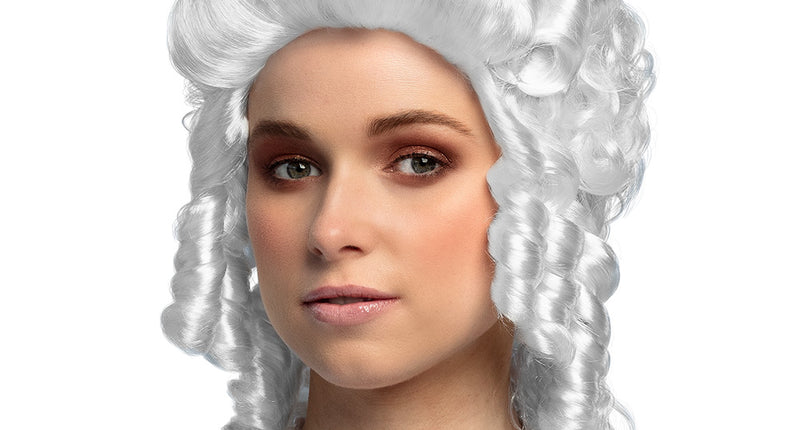 Boland Pruik Barok vrouw wit met krullen