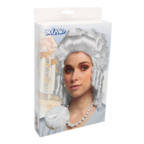 Boland Pruik Barok vrouw wit met krullen