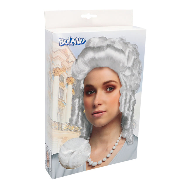 Boland Pruik Barok vrouw wit met krullen