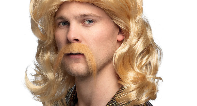 Boland Pruik Barry met snor blond