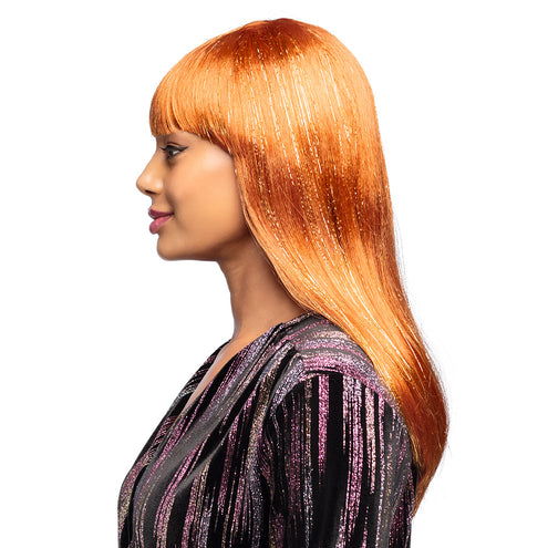 Boland Pruik Grace glitter koper bruin