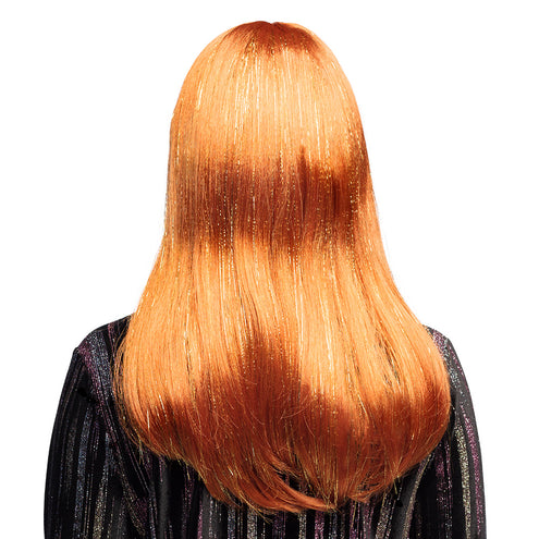 Boland Pruik Grace glitter koper bruin