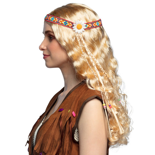 Boland Pruik Hippie blond lang haar