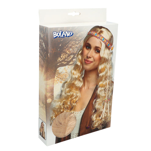 Boland Pruik Hippie blond lang haar