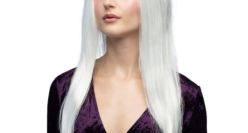 Boland Pruik lang haar wit Heks