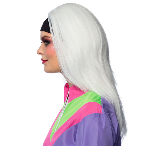 Boland Pruik Retro babe wit lang haar