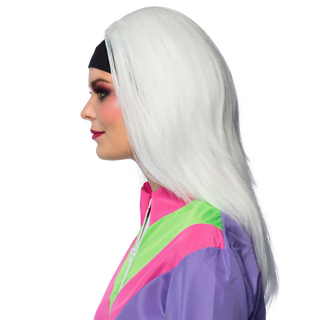 Boland Pruik Retro babe wit lang haar