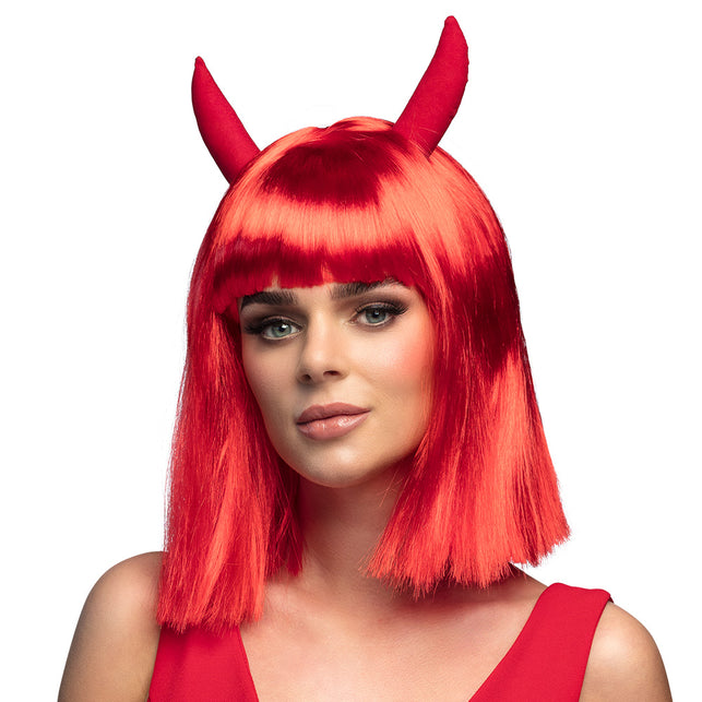 Boland Pruik Spicy duivelin rood met hoorns