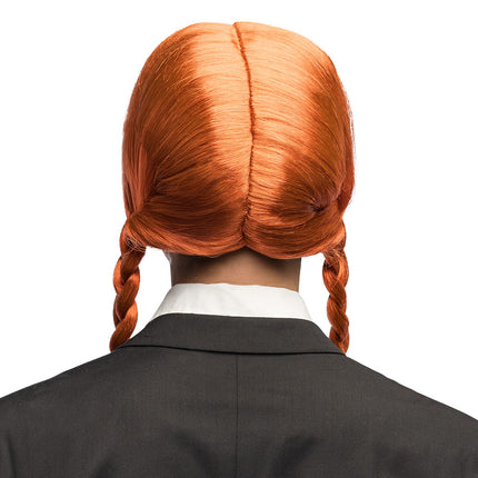 Warrige oranje pruik voor halloween