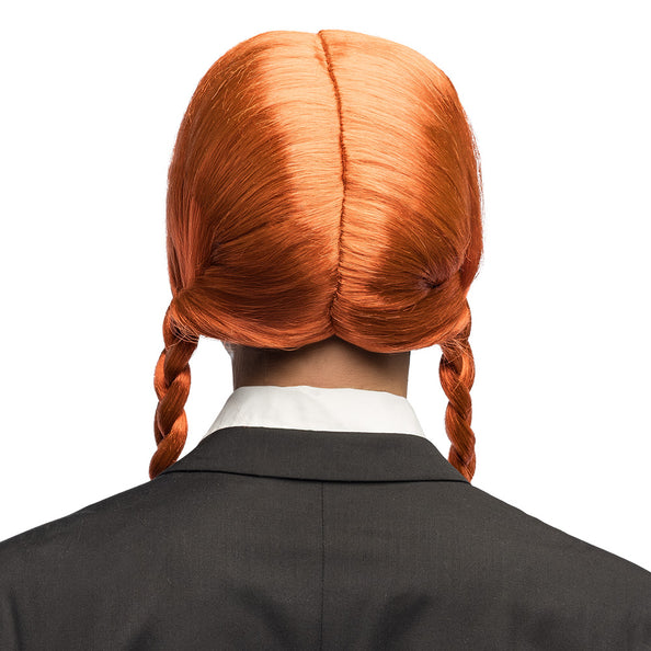 Warrige oranje pruik voor halloween